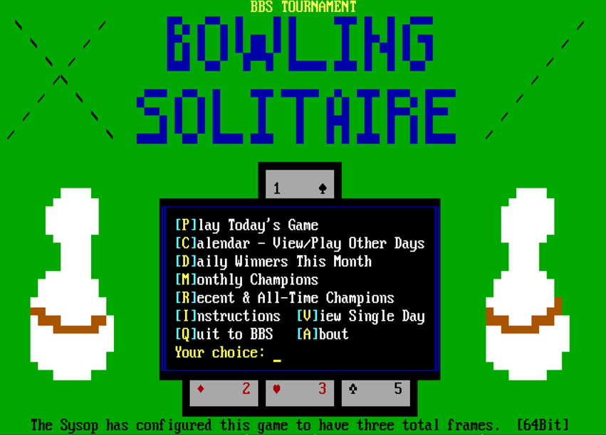 BBS Tournament Bowling Solitaire